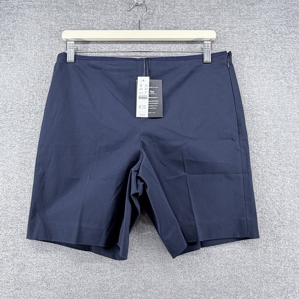 J Crew Ora Tessuti Shorts Women Size 8 Blue Italian Fabric Casual NEW $128